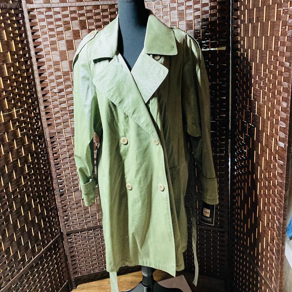 GALLERY Raincoat VINTAGE Metallic Green Size 3X  NWT